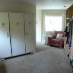 Enormous walk-in (and walk-through) closet with space for makeup tables, reading chairs and/or exercise equipment if desired.