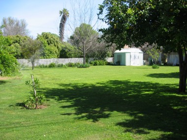 Incredibly expansive secondary yard behind the fence just beyond the pool. This photo was taken in the spring (currently the grass is dormant).