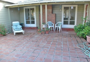Back patio perfect for watching birds or smelling the citrus blossoms! Ahhhh, peaceful relaxation! 4459 Oakwood Pl., Riverside